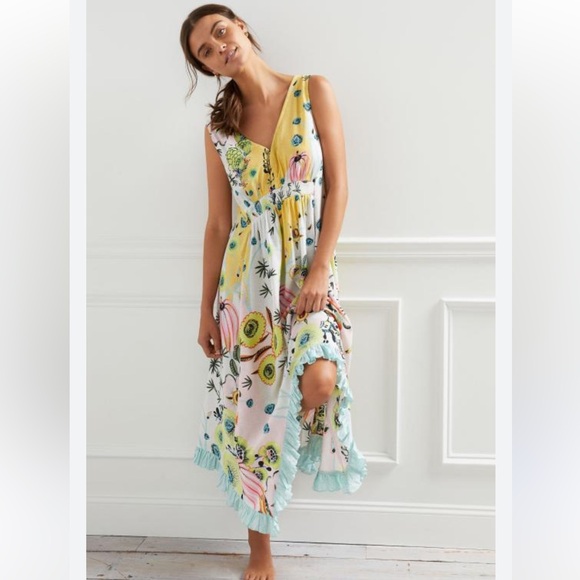 Anthropologie NWT Printed Ruffle Dress - Picture 3 of 9